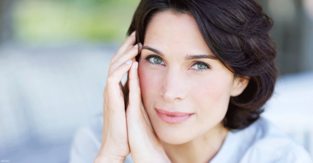 Woman showing off the results possible after a facelift