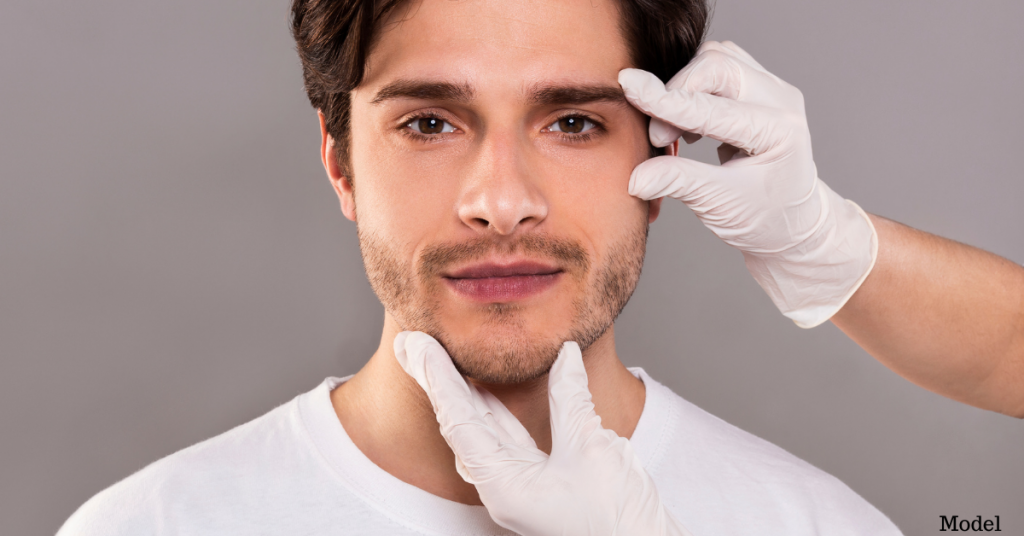 Male model for a male facelift